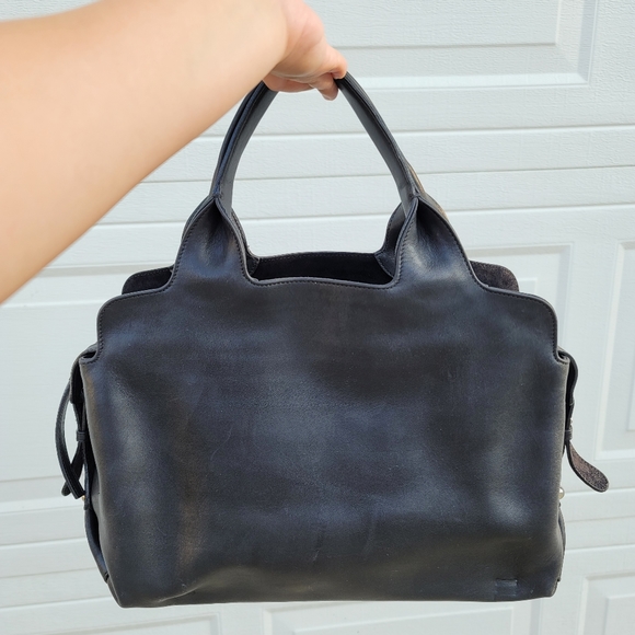 Salvatore Ferragamo Black Leather Suede Bag - Picture 2 of 16